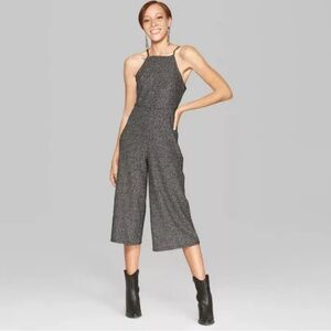 Black and Silver Halter Jumpsuit/Romper